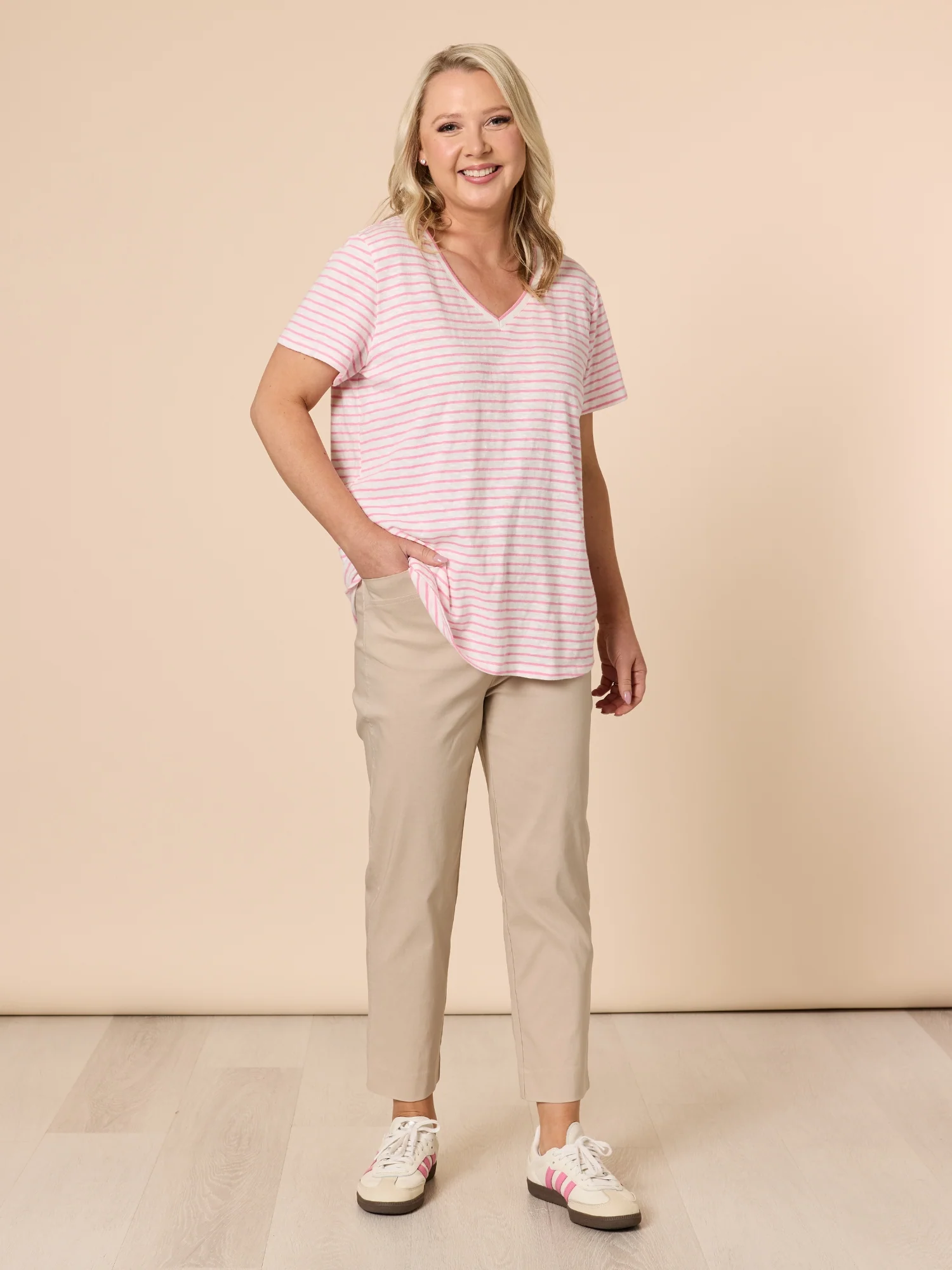 Zara Stretch Pant - Natural