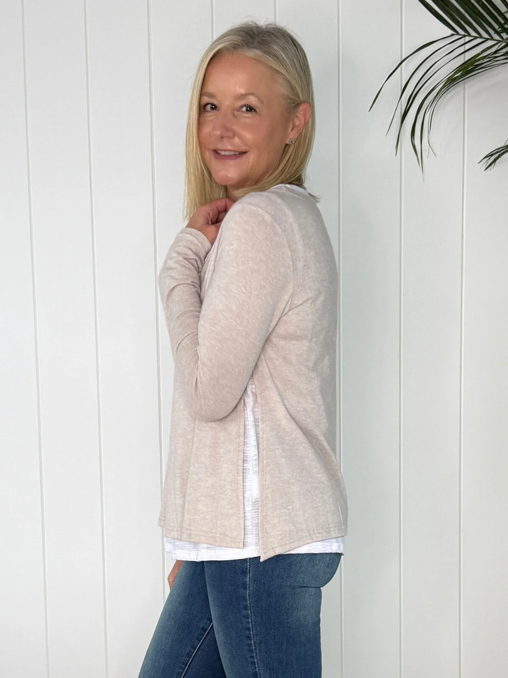 Alice 2 in 1 Knit Top - Stone