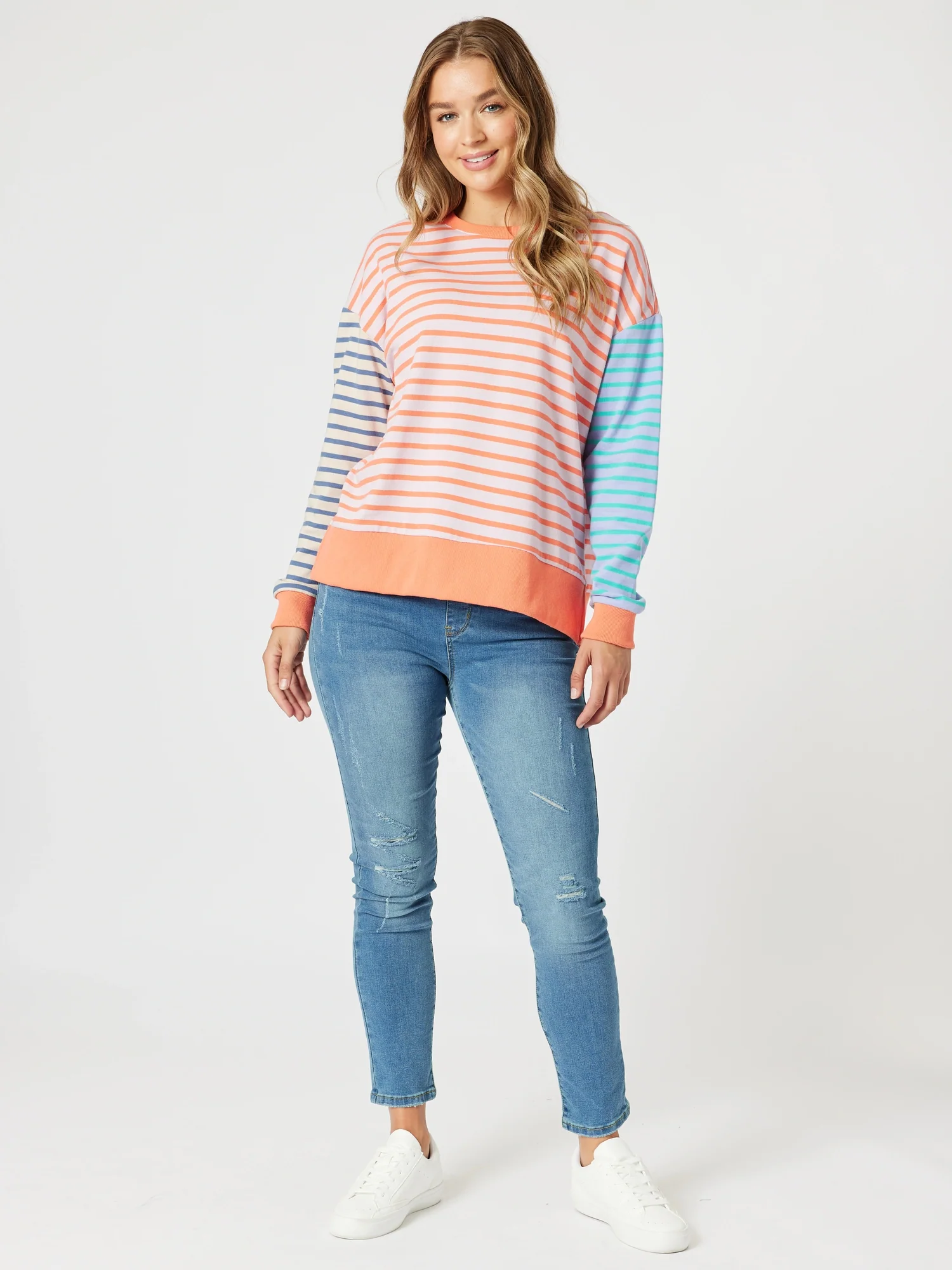 Maxwell Summer Stripe Print Sweat - Multi