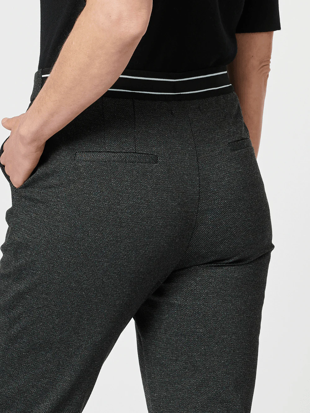 Textured Ponte Pant - Charcoal
