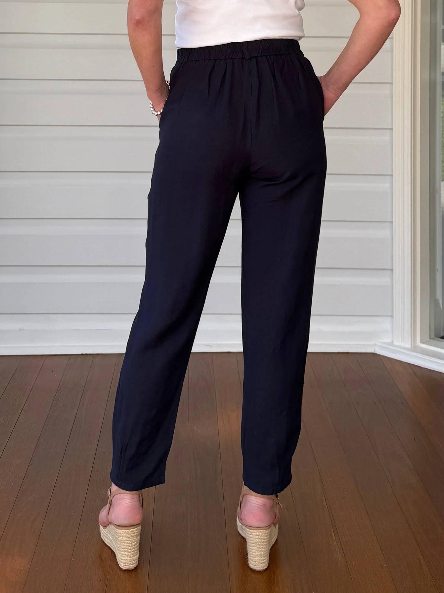 Lino Tapered Pant - Navy