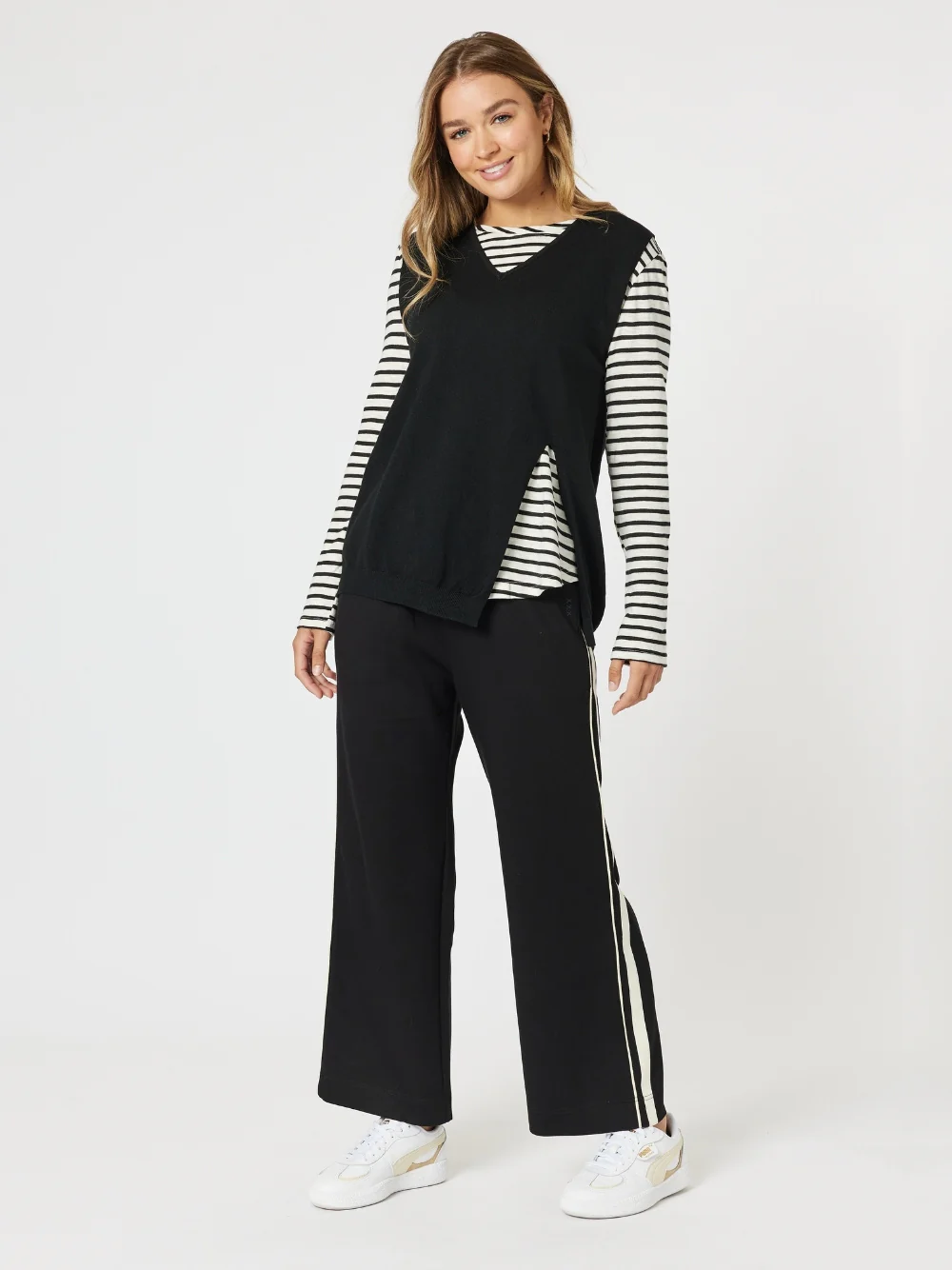Urban Stripe Pant - Black