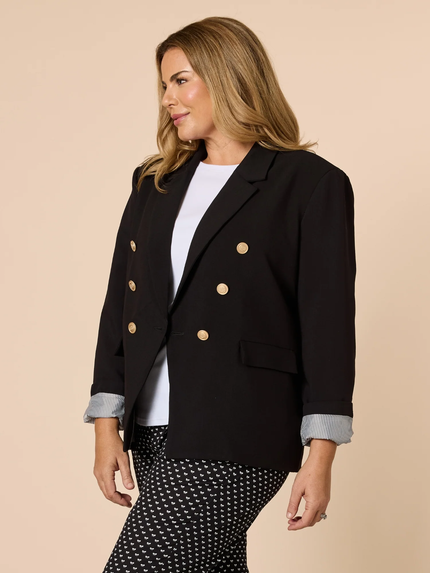 Lauren Double Breasted Blazer - Black