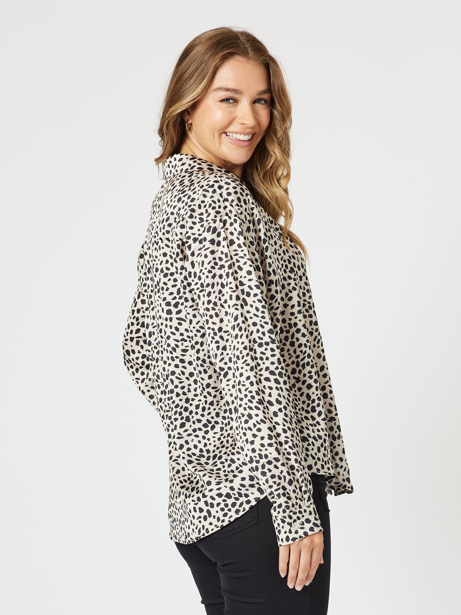 Pebble Spot Print Shirt - Natural/Black