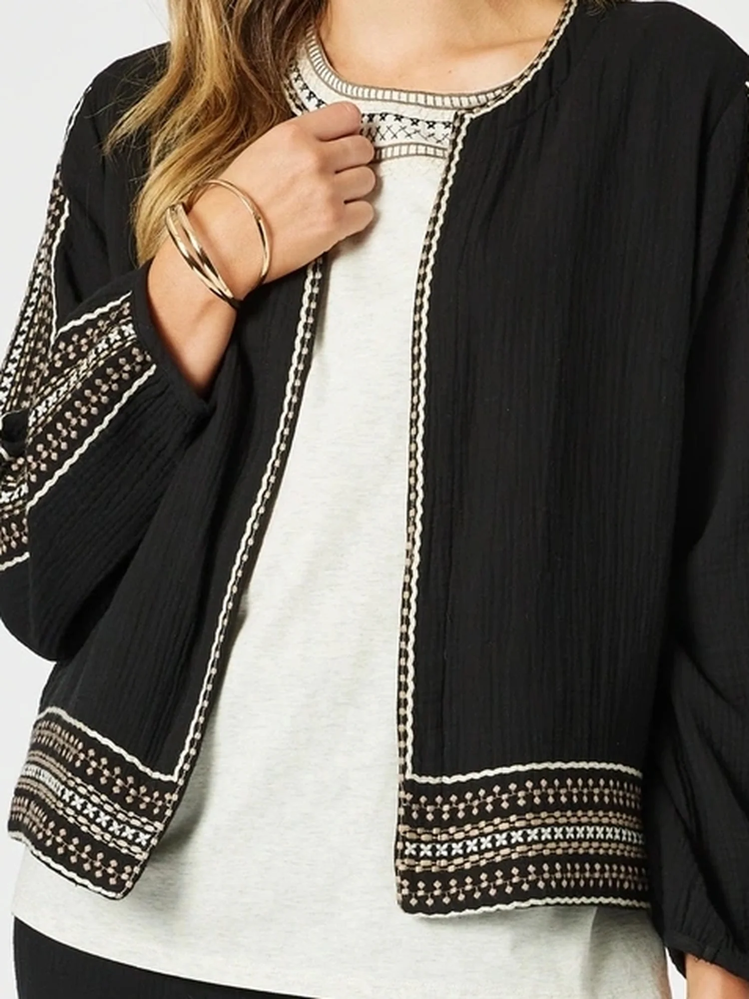 Cross Stitch Jacket - Black