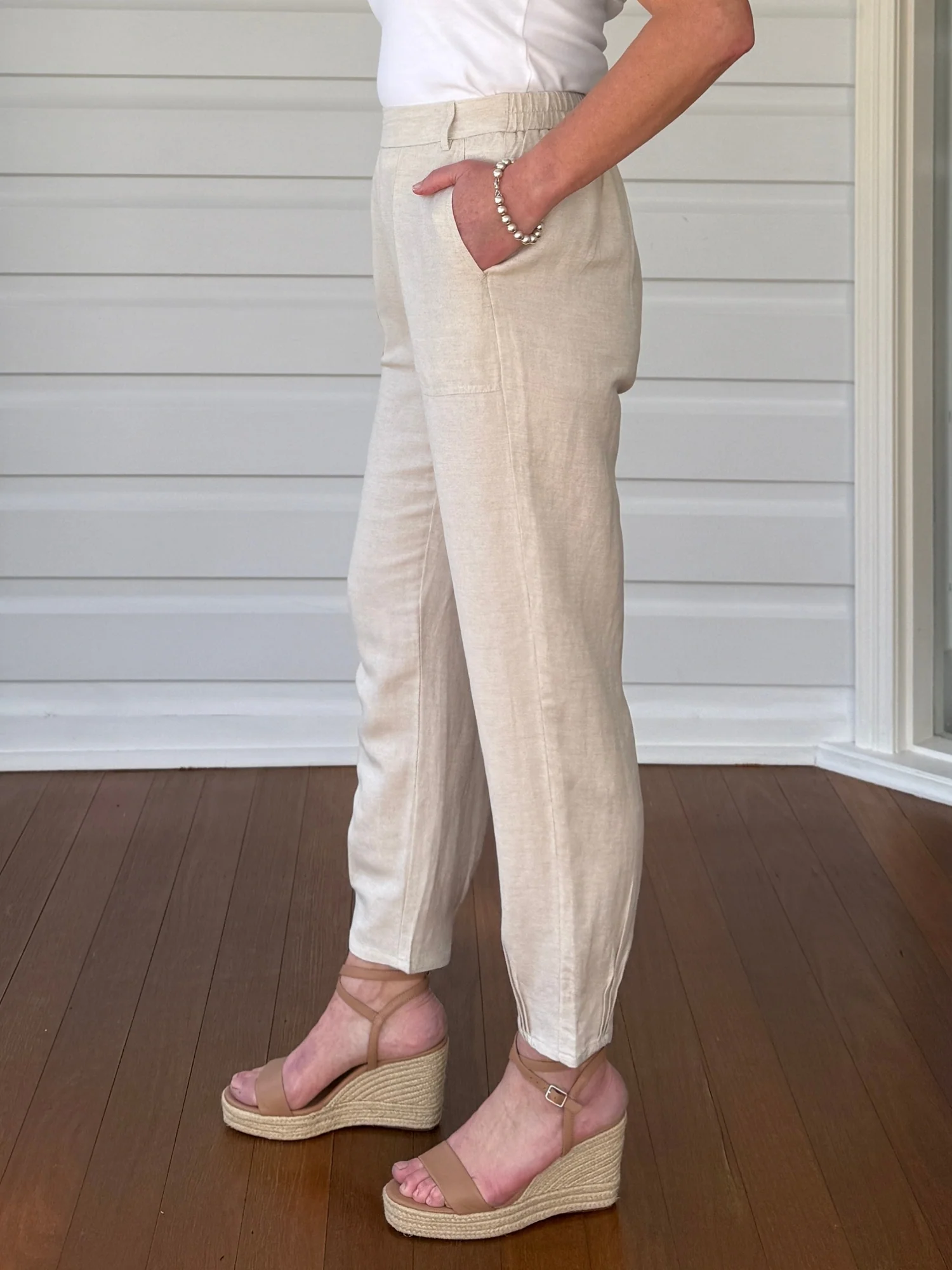 Lino Tapered Pant - Natural