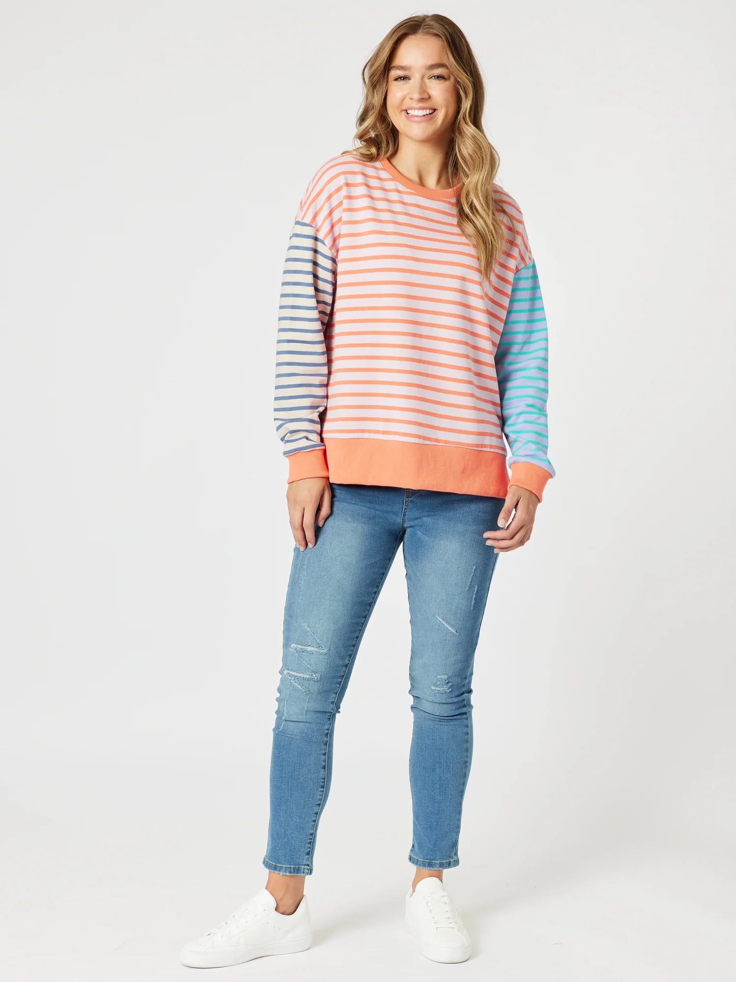 Maxwell Summer Stripe Print Sweat - Multi