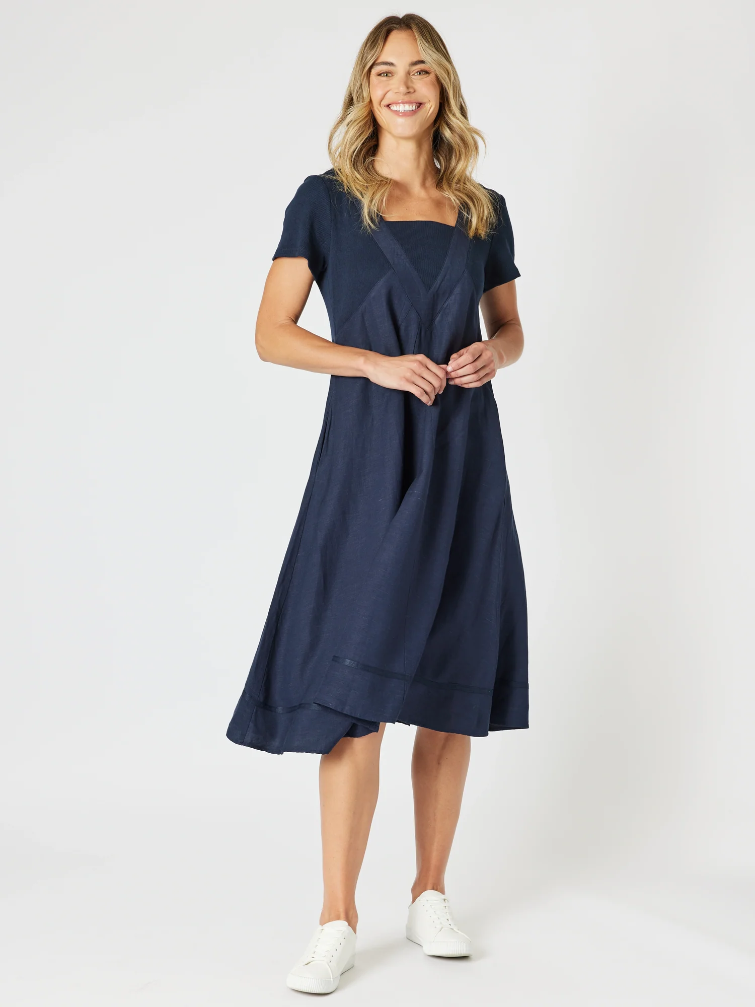 Lino Le Marais Dress - Navy