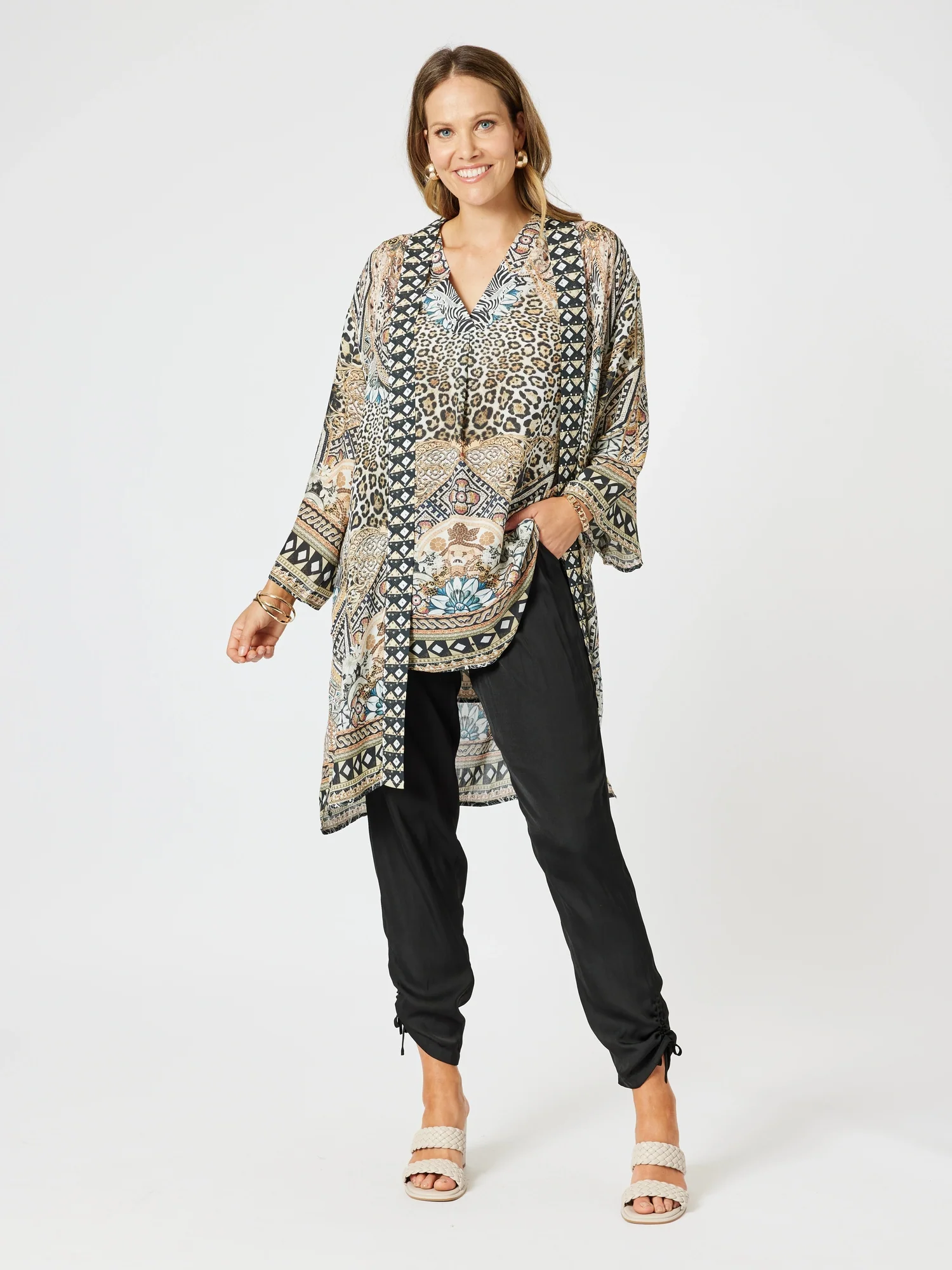 Lux Ruche Tie Pant - Black