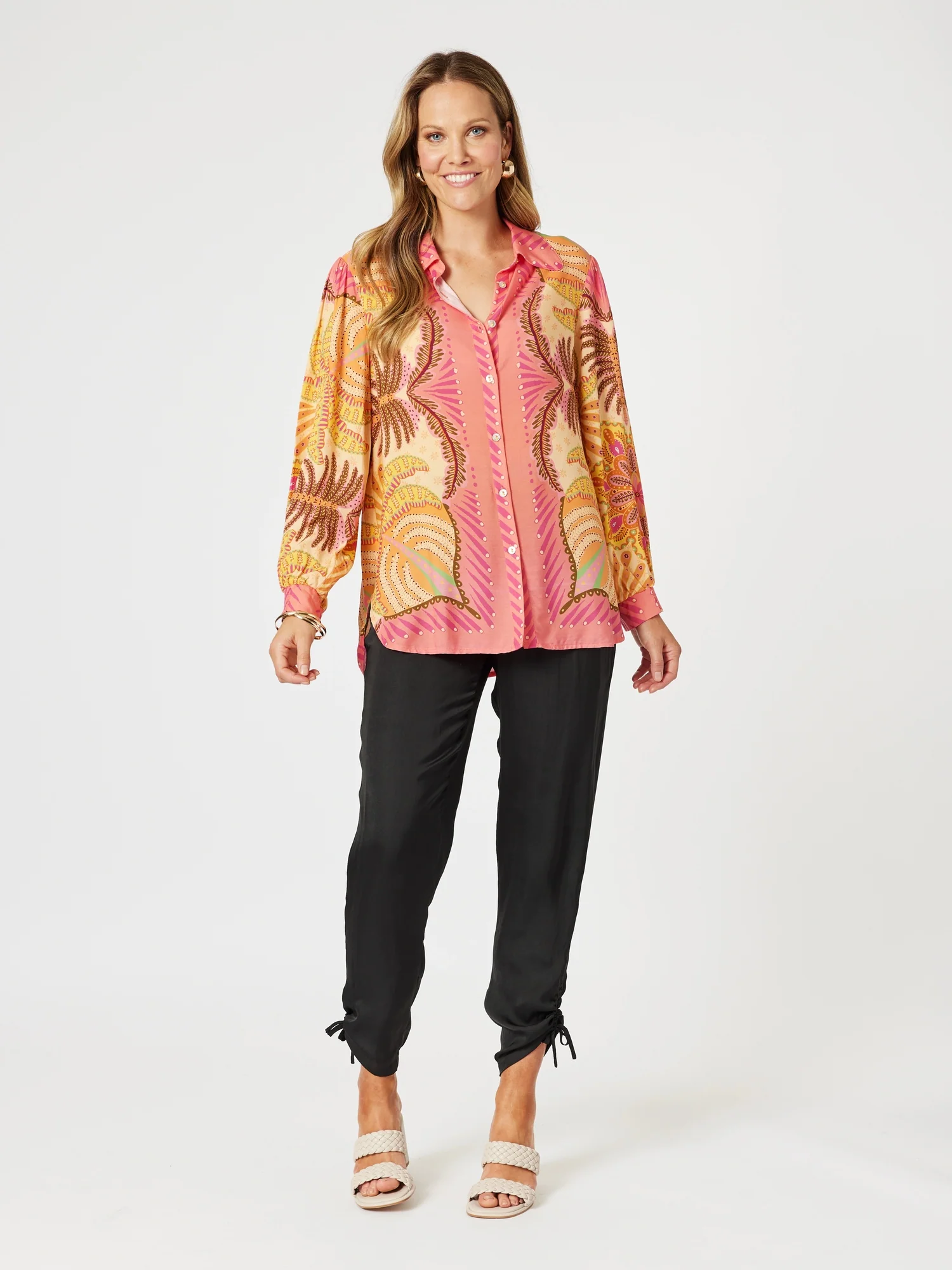 Lux Ruche Tie Pant - Black