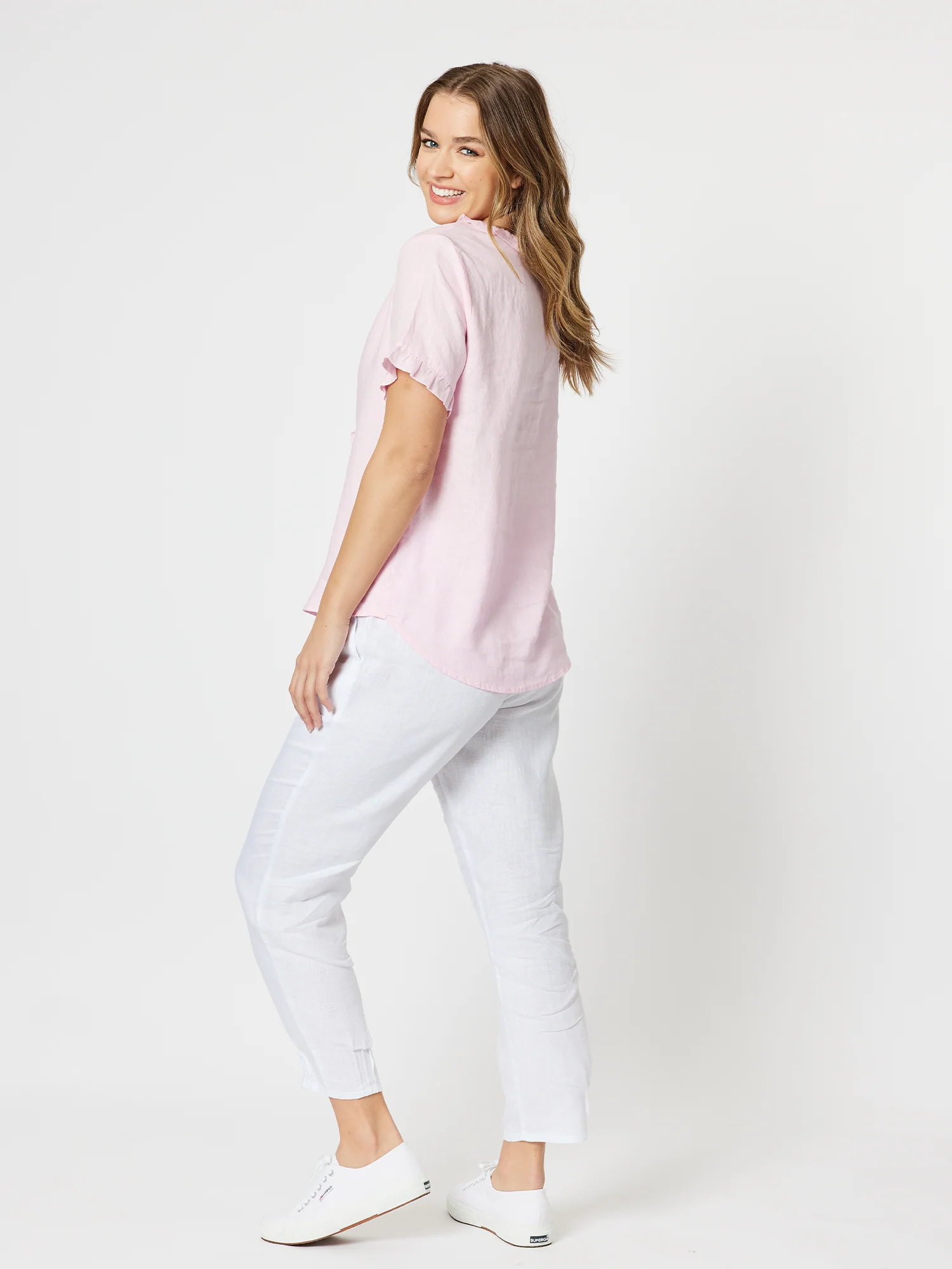 Short Sleeve Tiffany Shirt-BLUSH