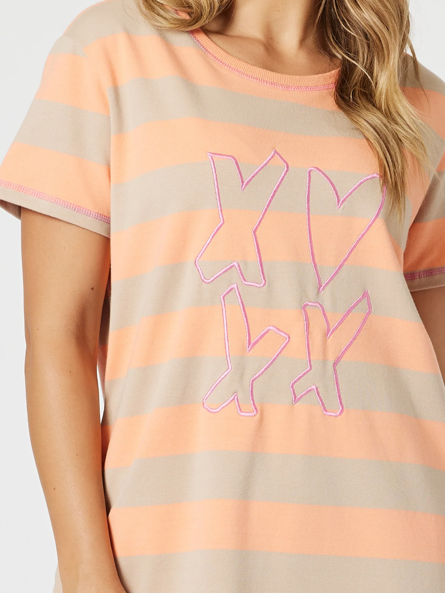 Love & Kisses Stripe Print Dress - Mango Natural