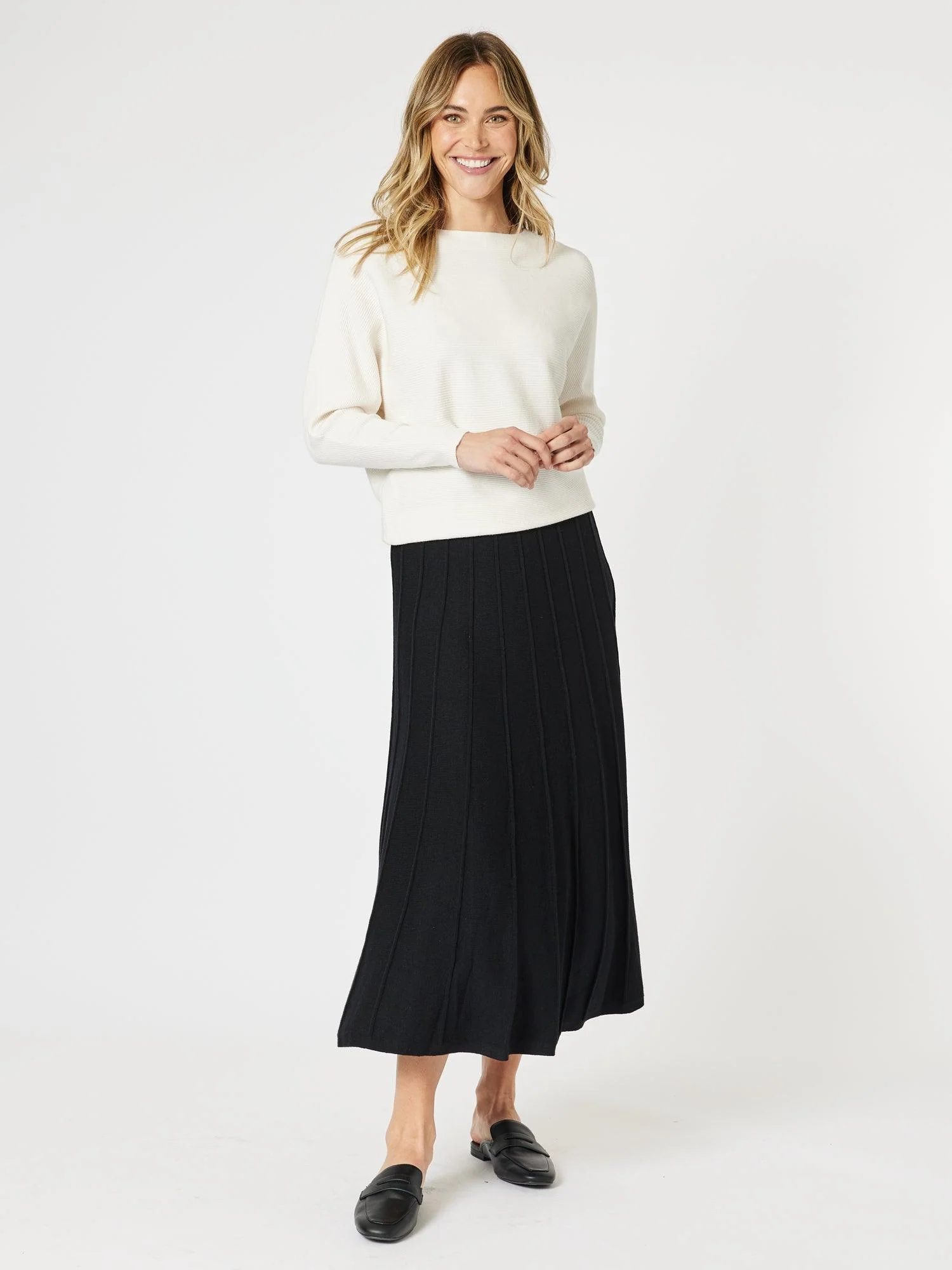 Kate Long Knit Skirt - Black