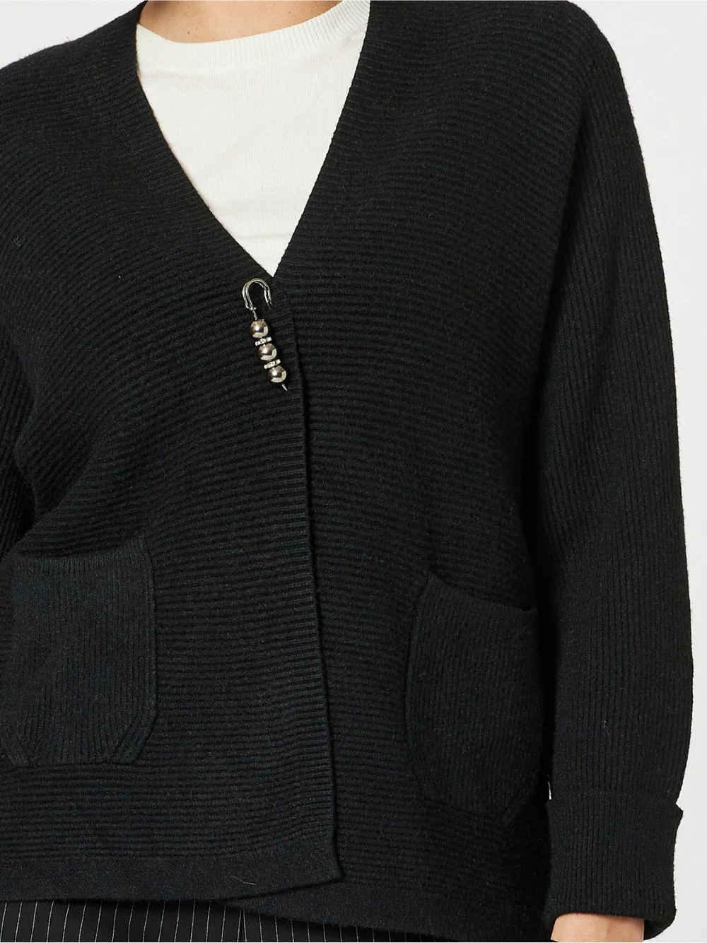 Highland Rib Cardigan - Black