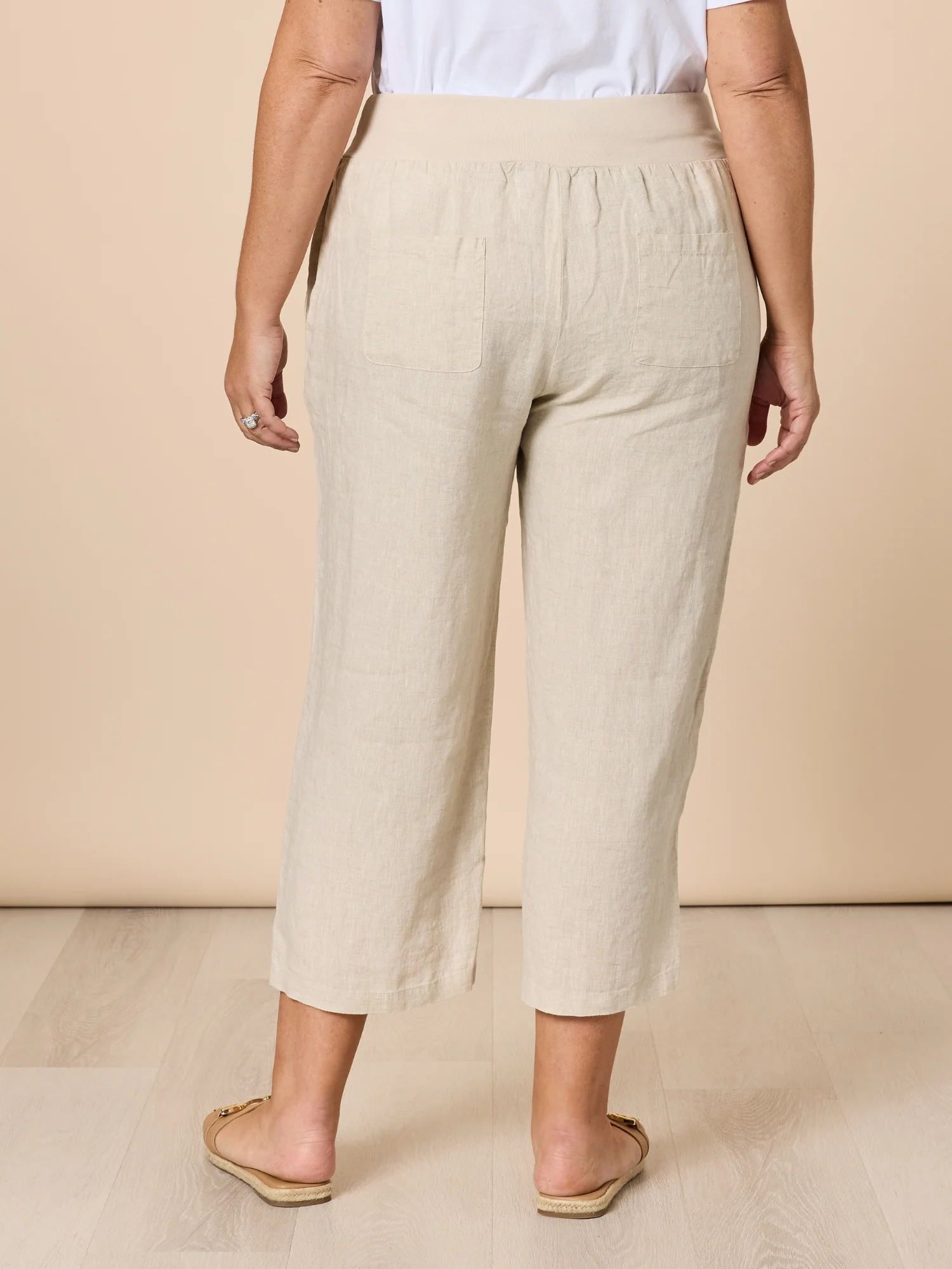 Lara Linen Wide Leg Pant - Natural