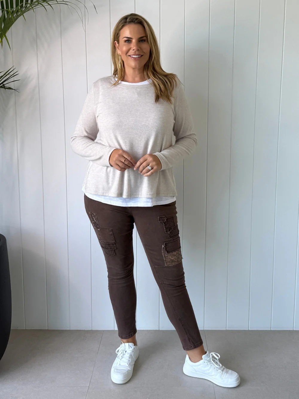 All That Jazz Applique Jean - Chocolate