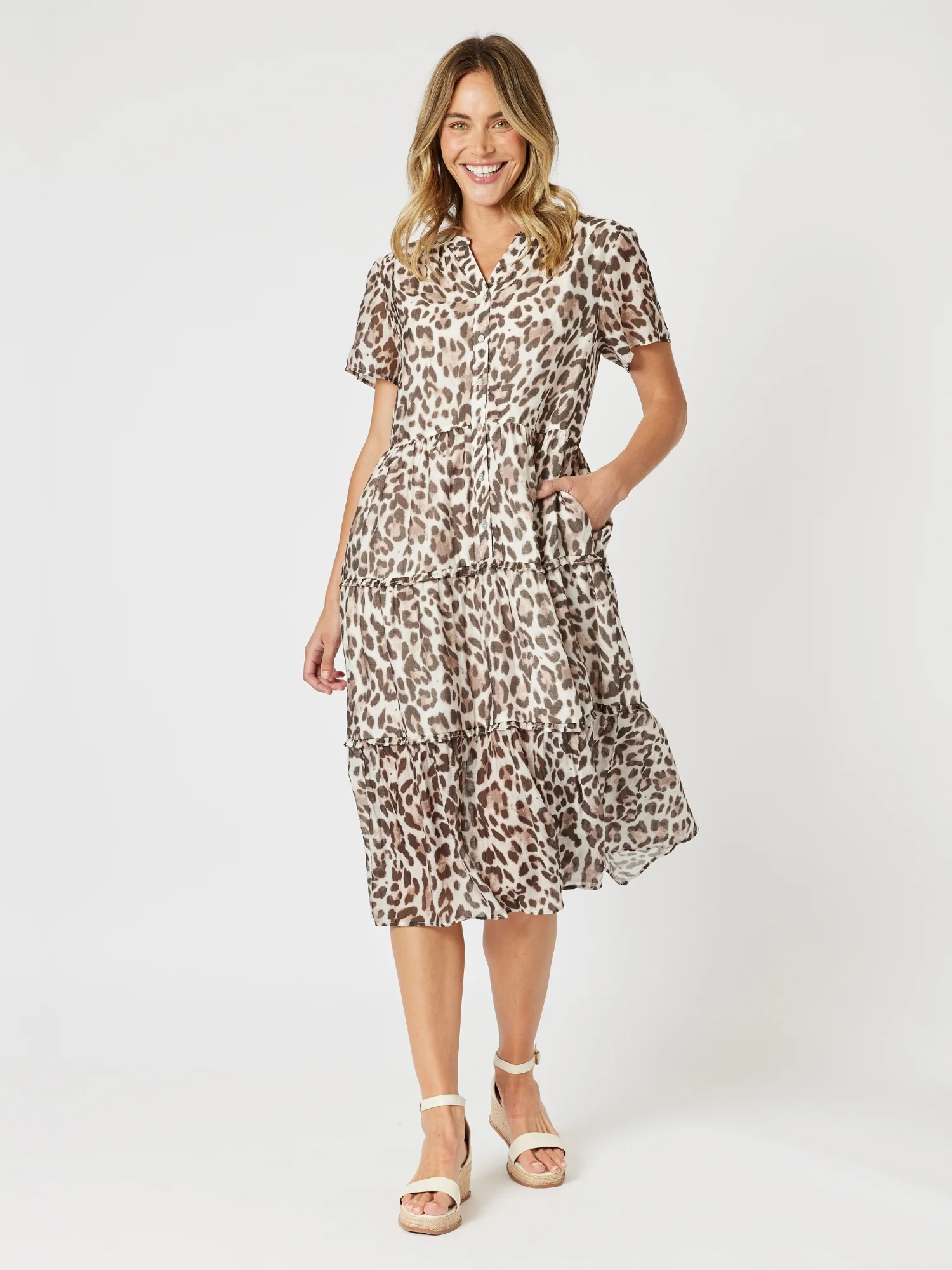 On Safari Printed Dress - Natural Multi