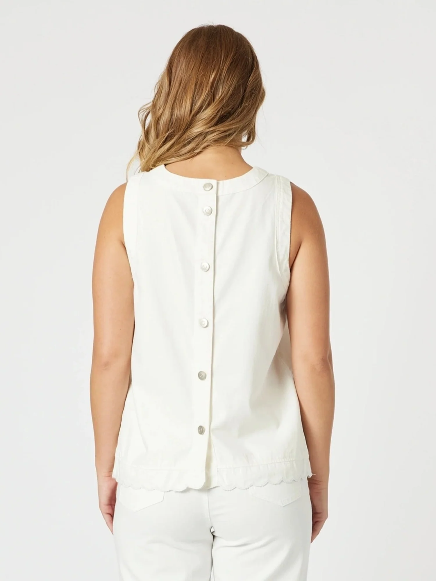 Charli Reversible Button Up Denim Top - Ivory