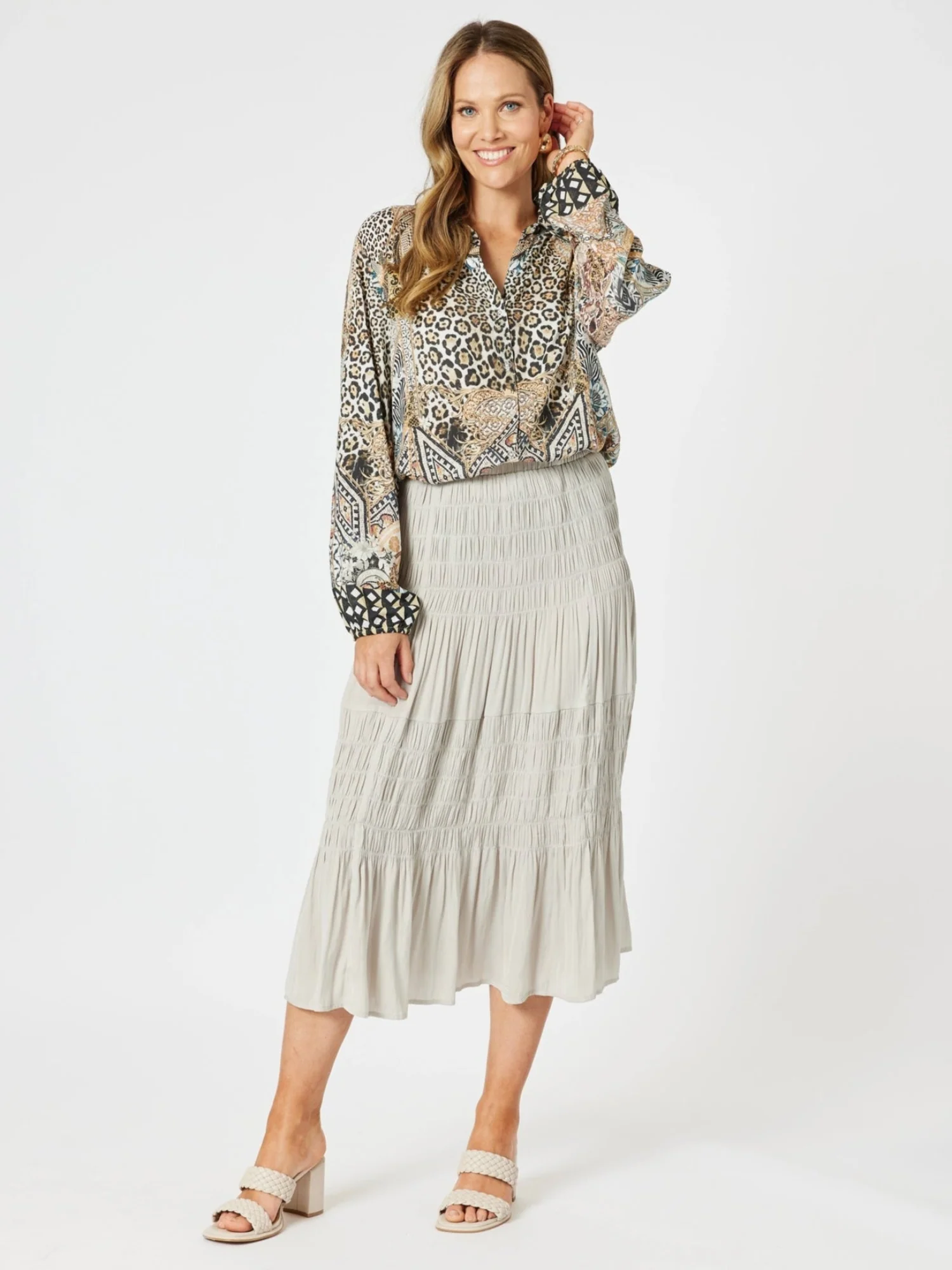Lux Ruche Skirt - Champagne