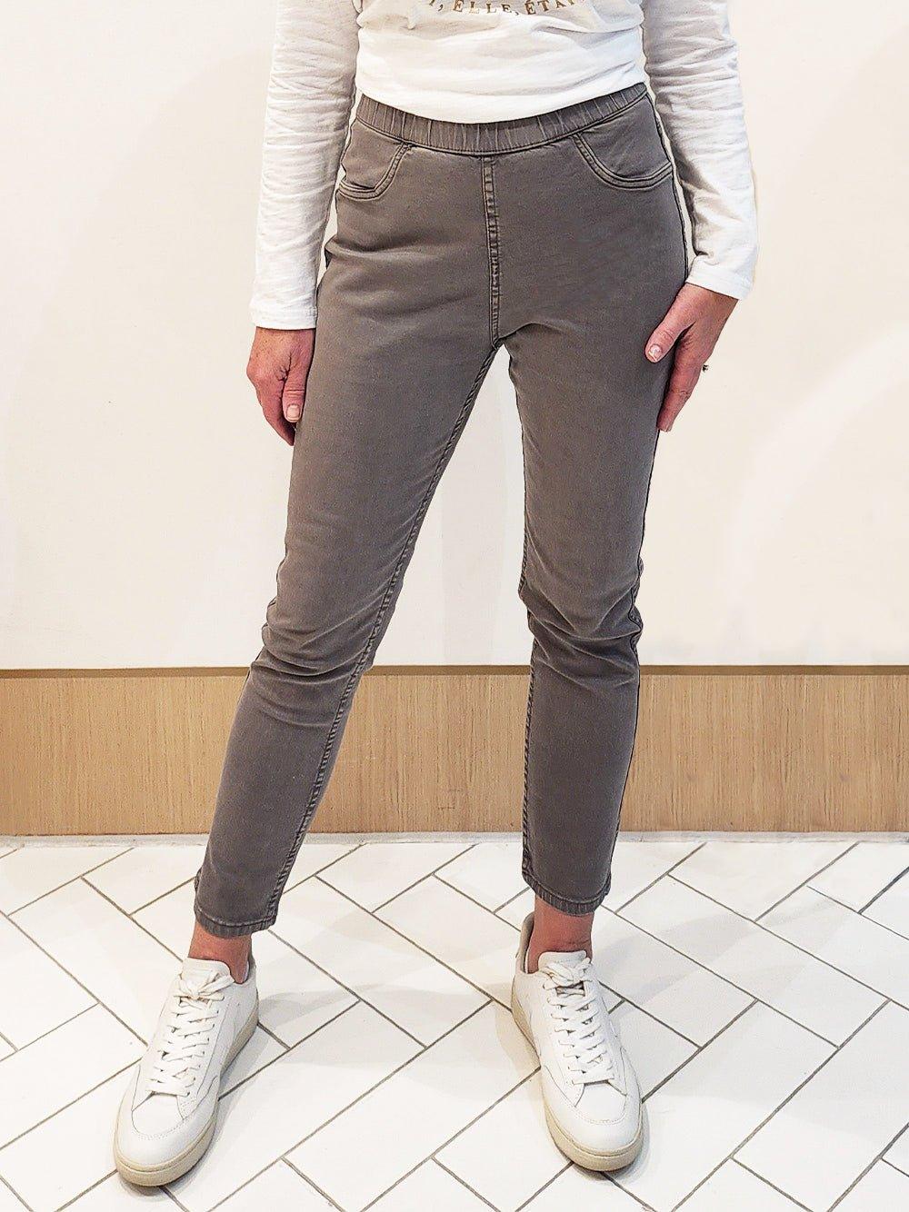 Reversible Snakeskin Print Jean - Granite