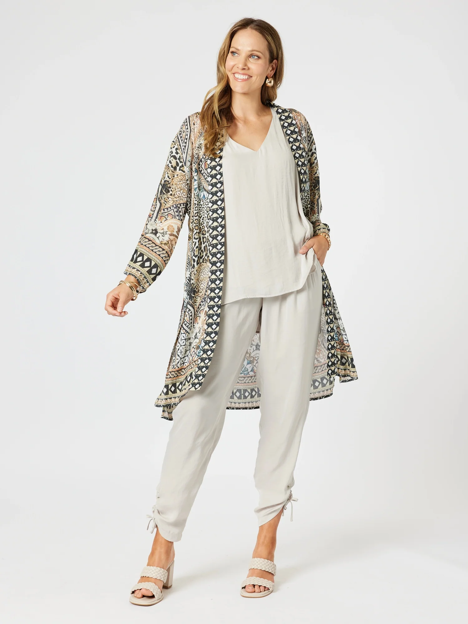 Luxe Ruche Tie Pant  - Champagne