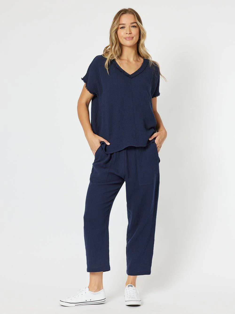 Byron Cotton 7/8 Pant - Navy