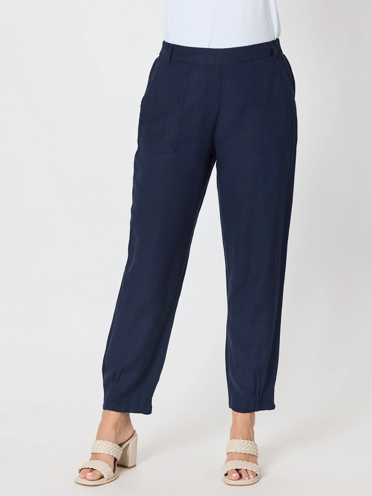 Lino Tapered Pant - Navy