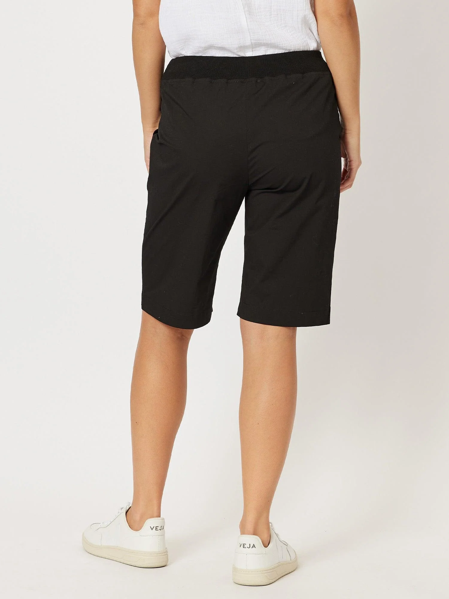 Santorini Cotton Pull On Short - Black