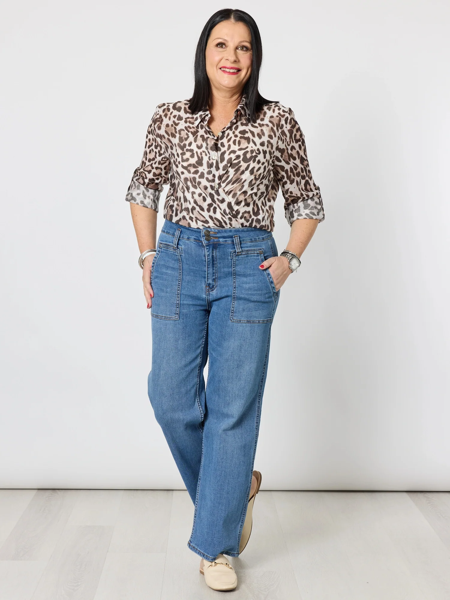 Hudson High Rise Wide Leg Jean - Denim