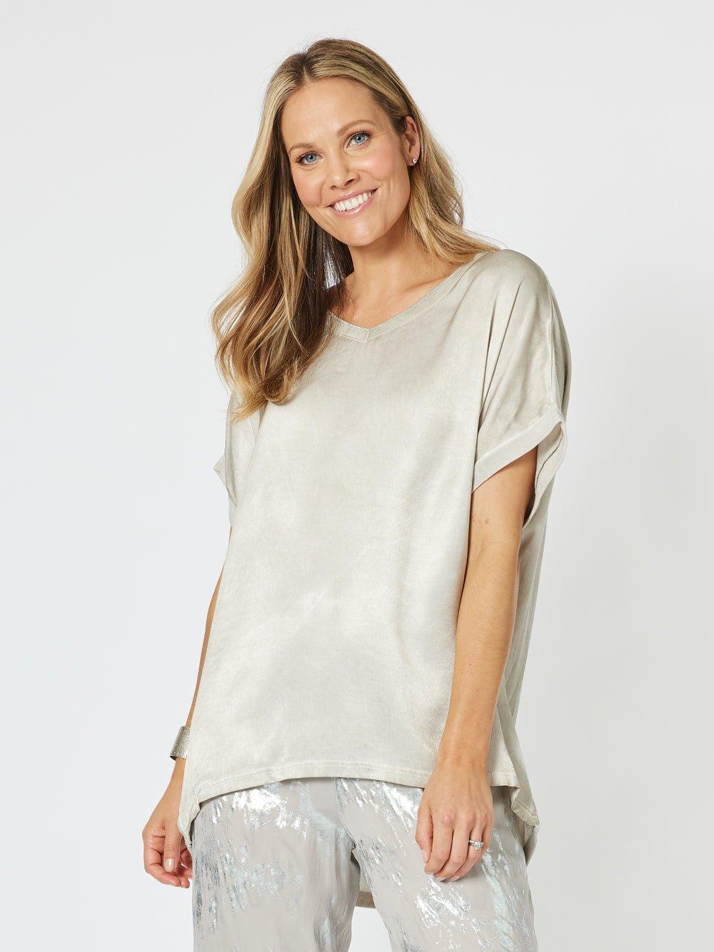 Champagne V-neck T-shirt - Champagne