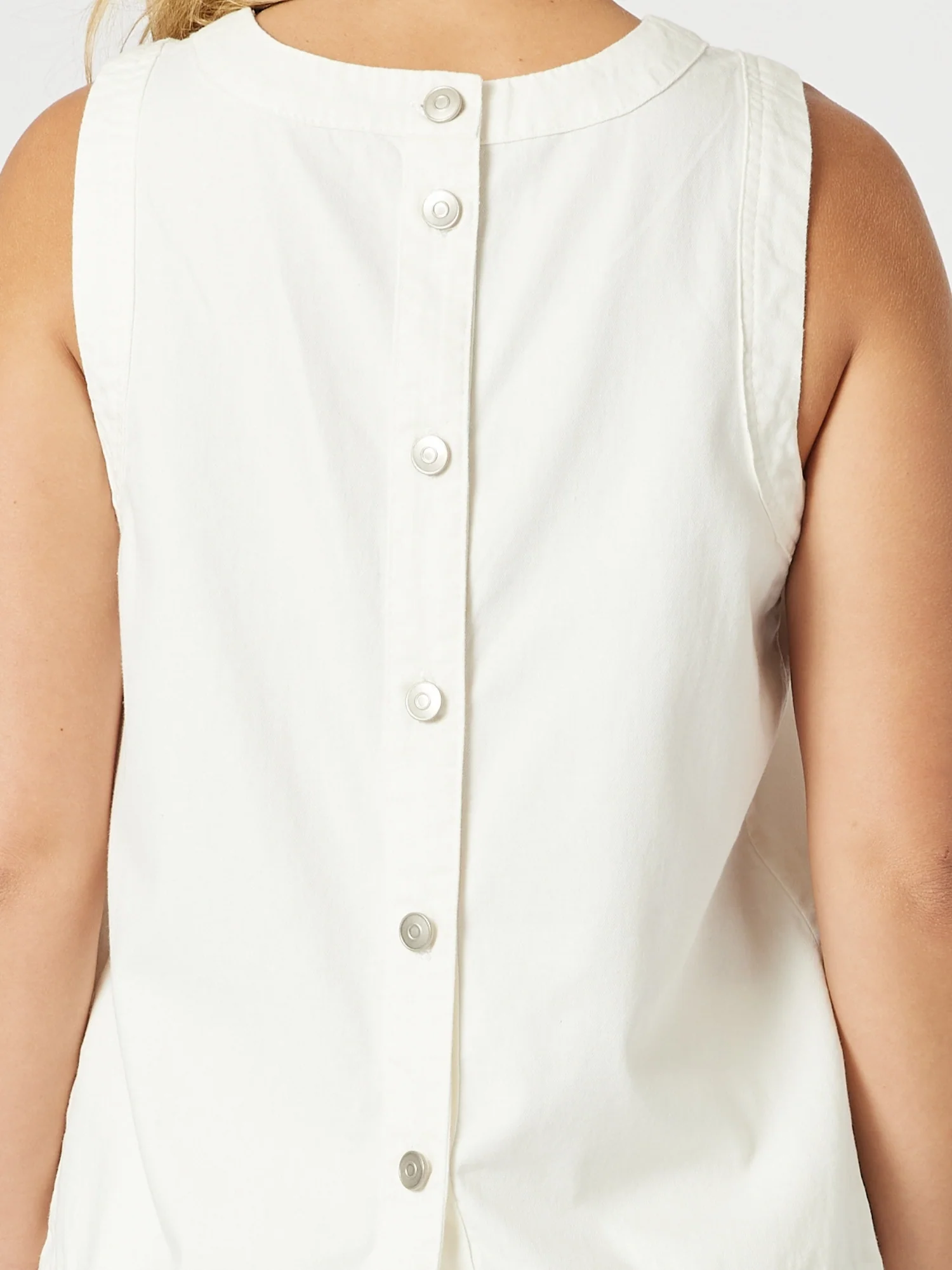 Charli Reversible Button Up Denim Top - Ivory