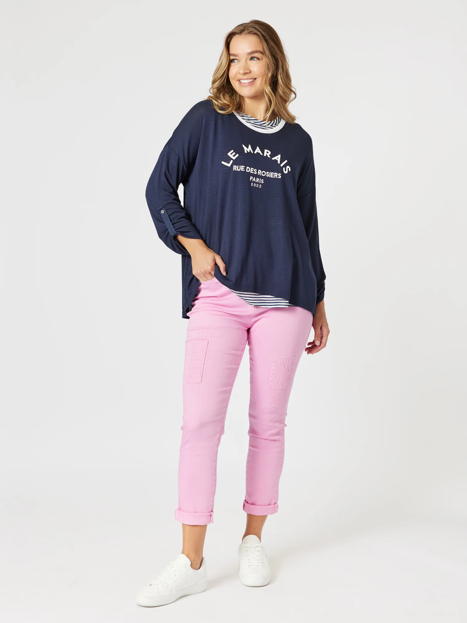 Le Marais 2 in 1 Top - Navy/White