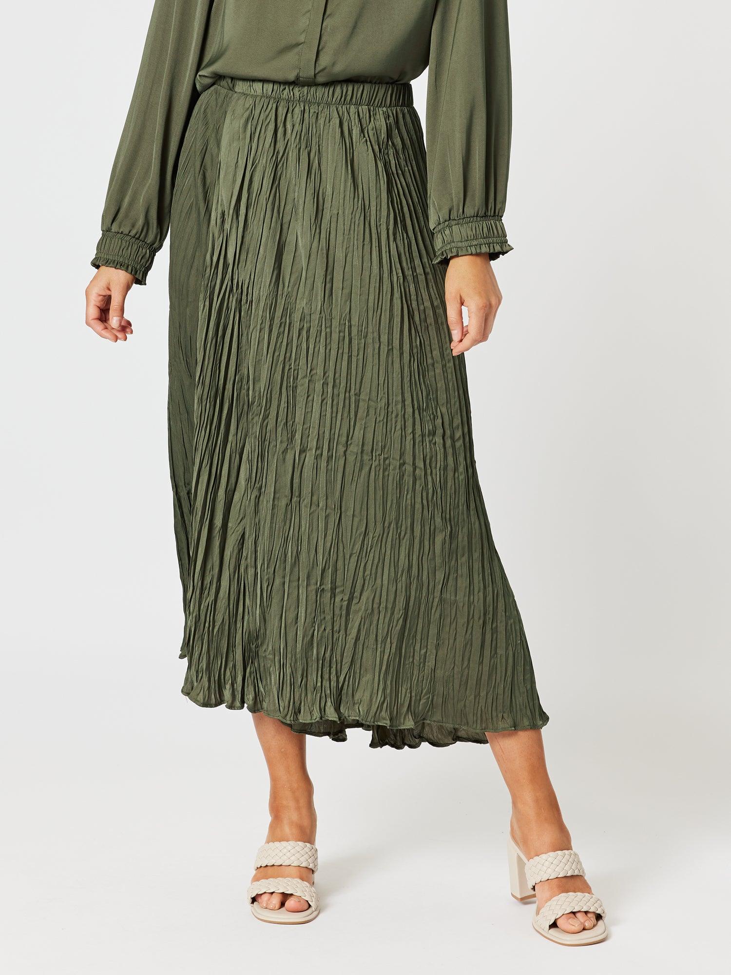 Crushed Skirt - Khaki