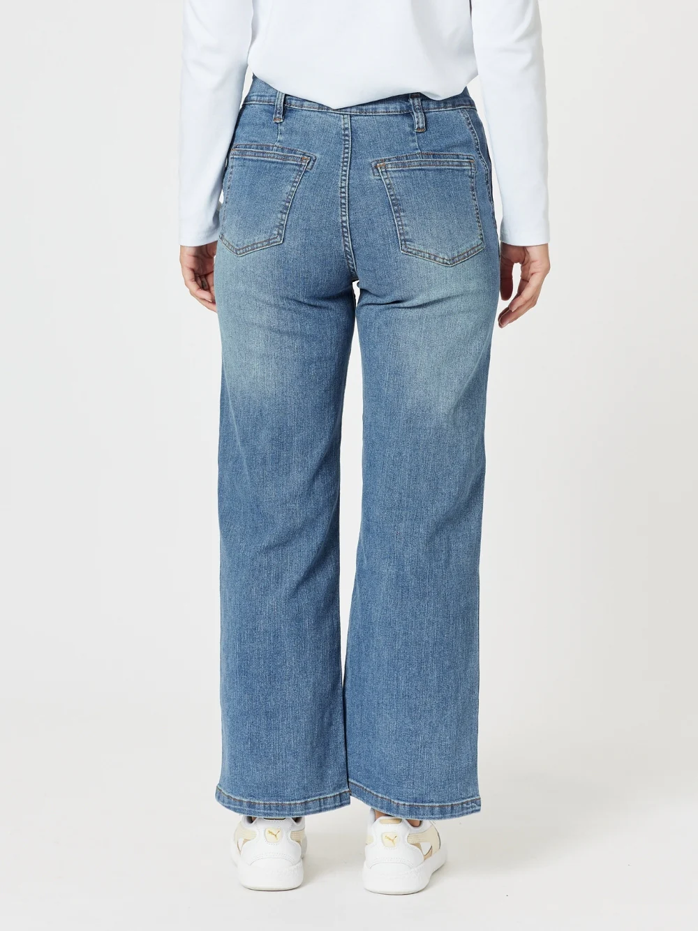 Hudson High Rise Wide Leg Jean - Denim