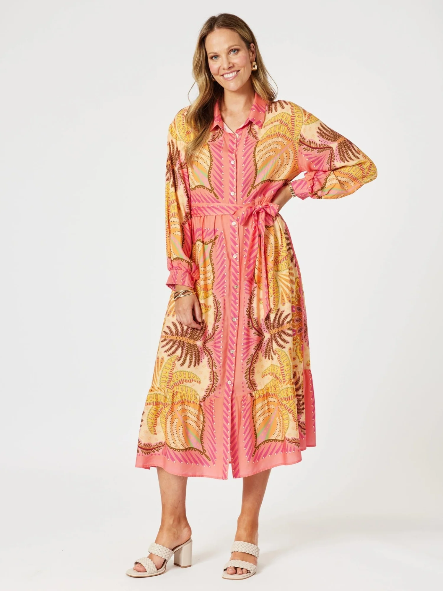 Bellagio Floral Print Shirt Dress - Multi