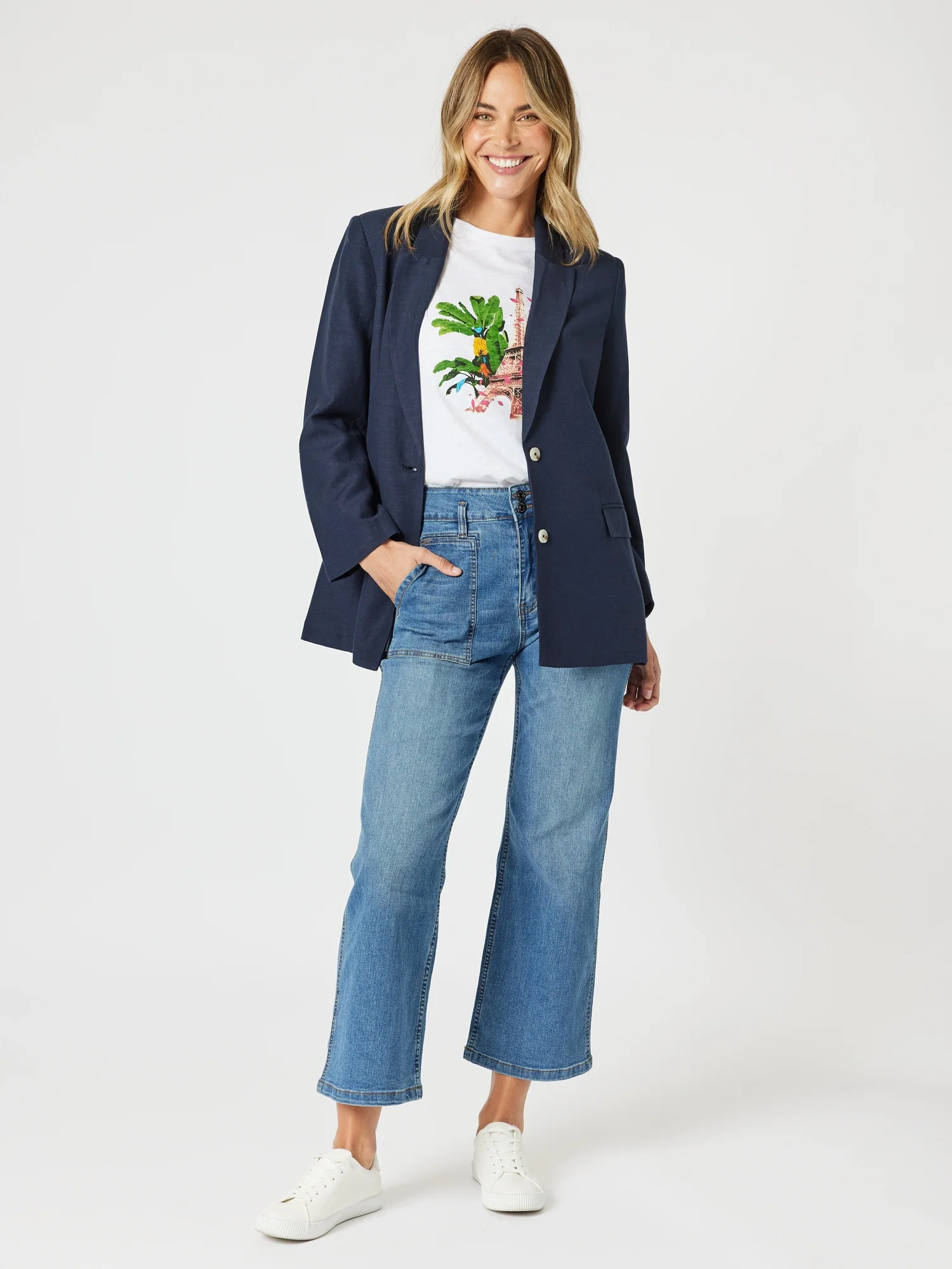 Hudson High Rise Wide Leg Jean - Denim
