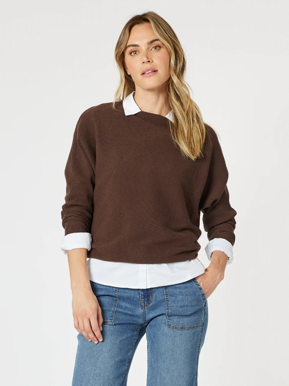 Carmen Batwing Knit - Chocolate