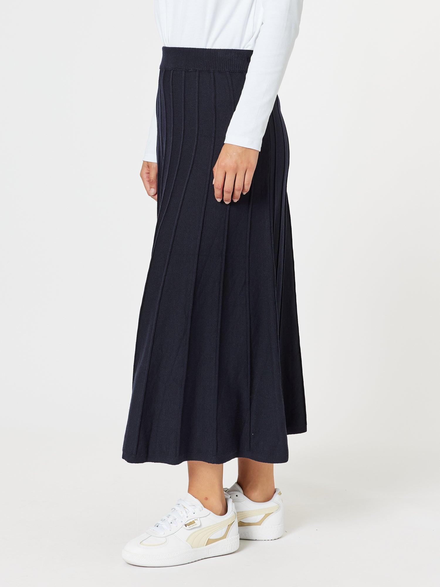 Kate Long Knit Skirt - Navy