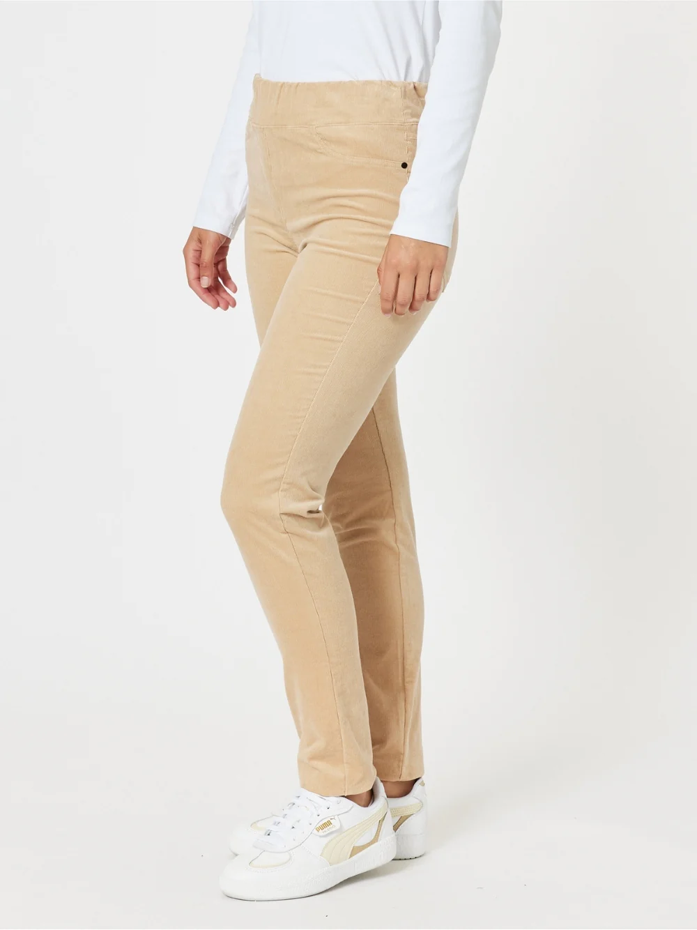 Harper Slim Leg Cord Pant - Caramel