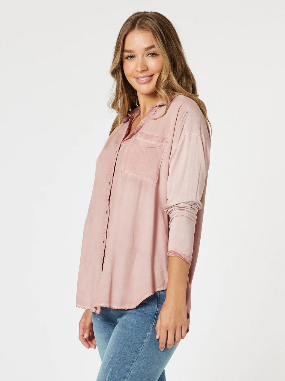 Paige Garment Washed Shirt - Washed Pink