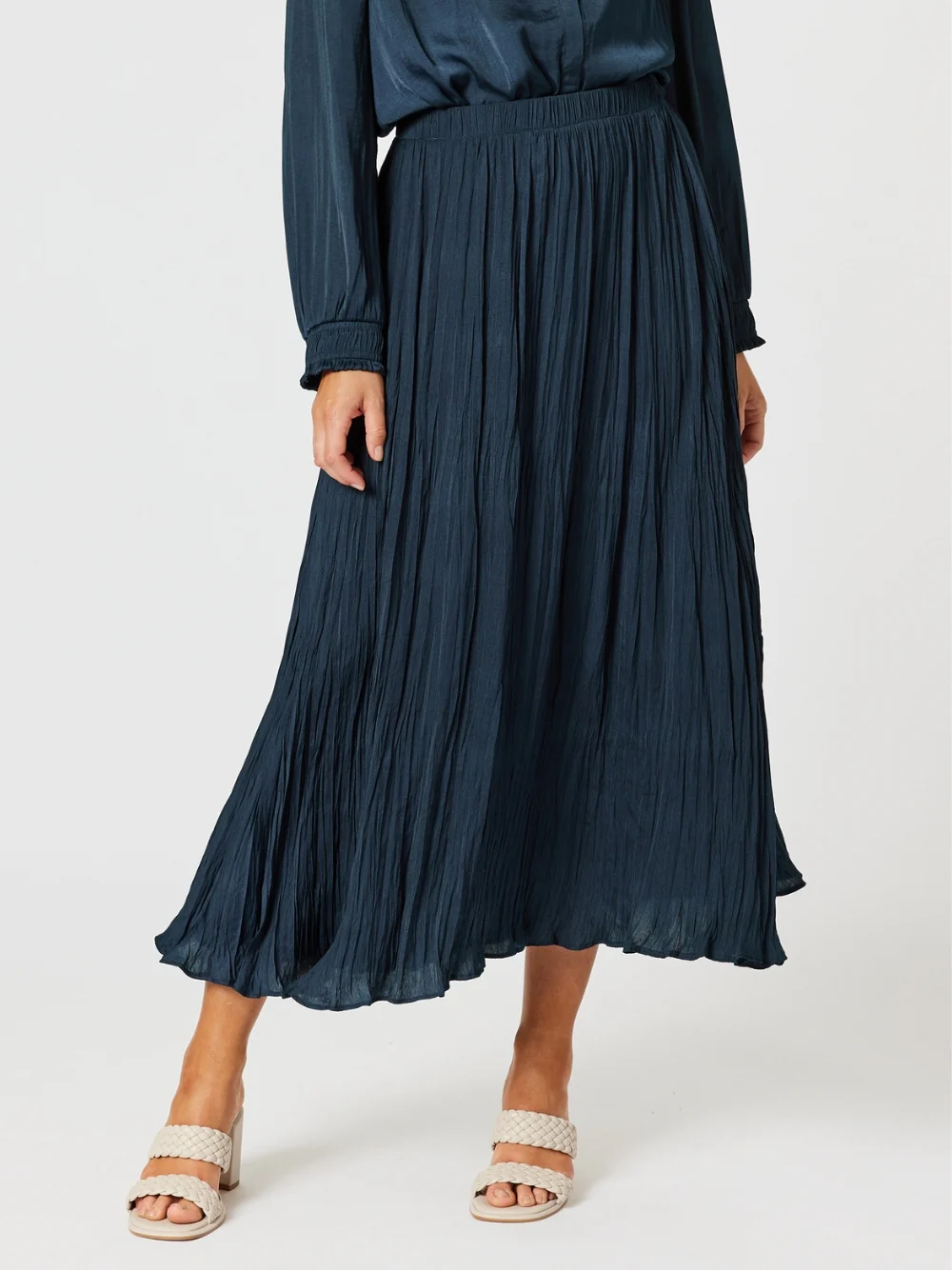 Luxe Crushed Skirt - Midnight