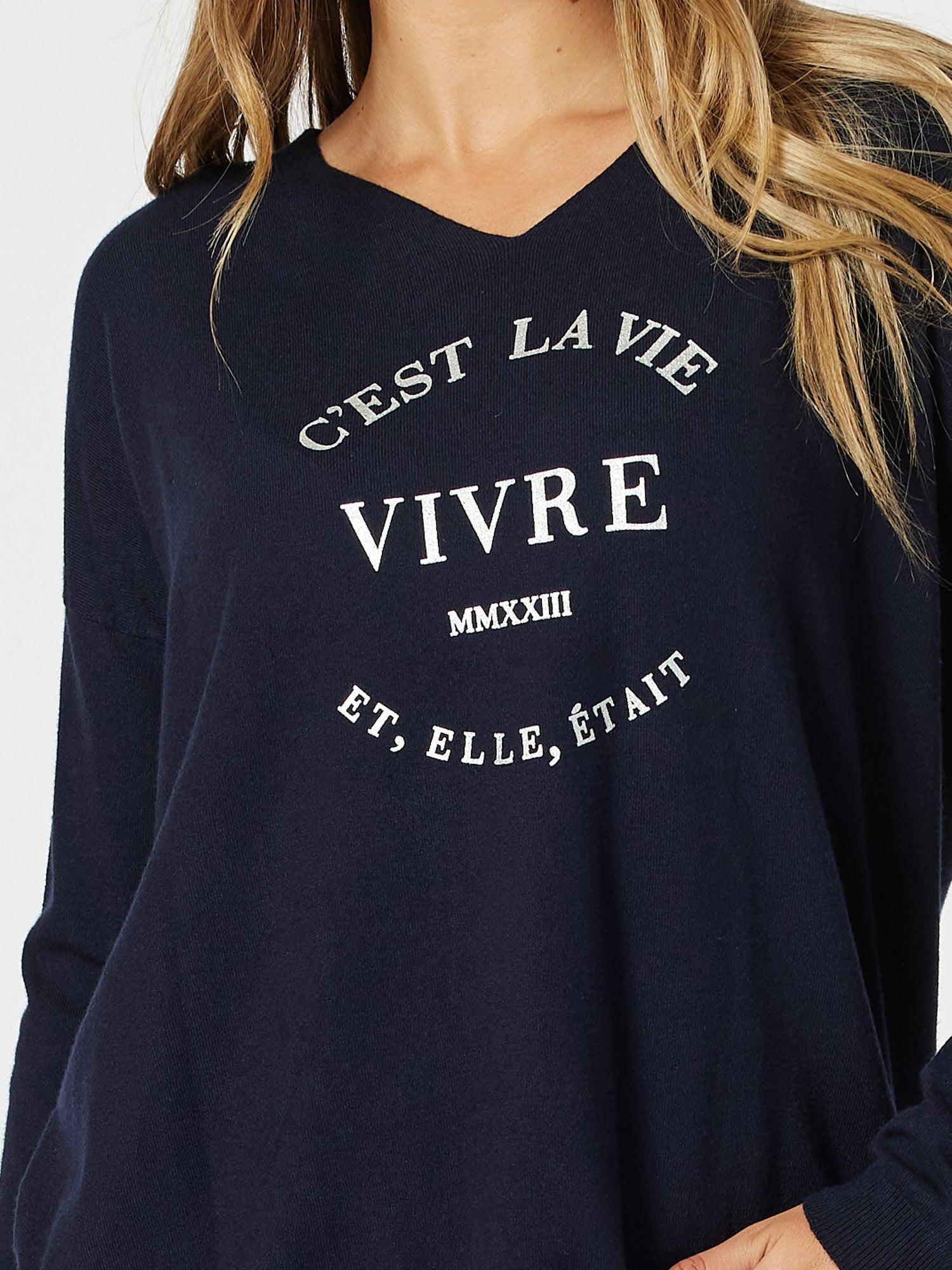 C'est La Vie Knit - Navy