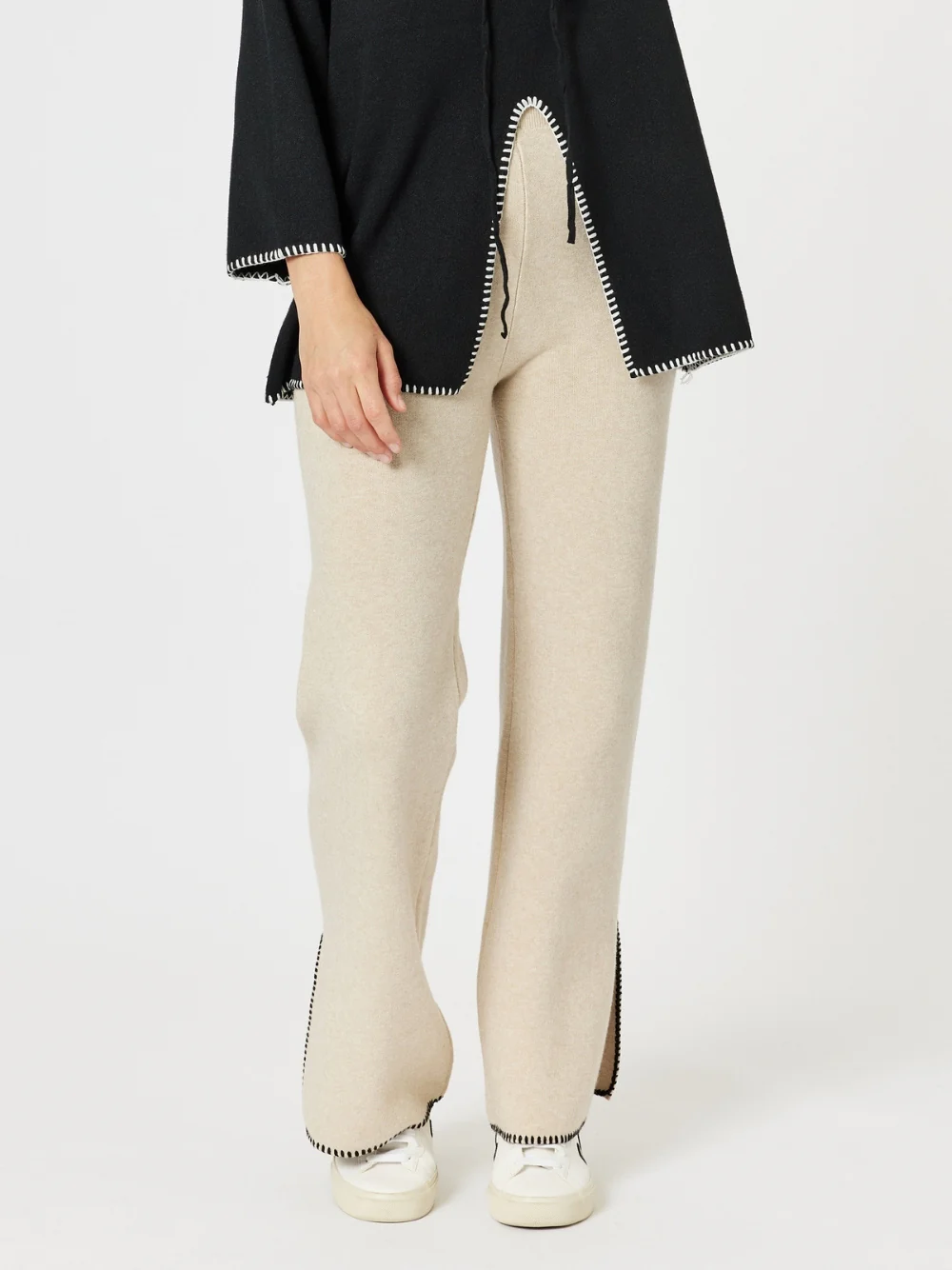 Cosy Split Hem Pant - Natural