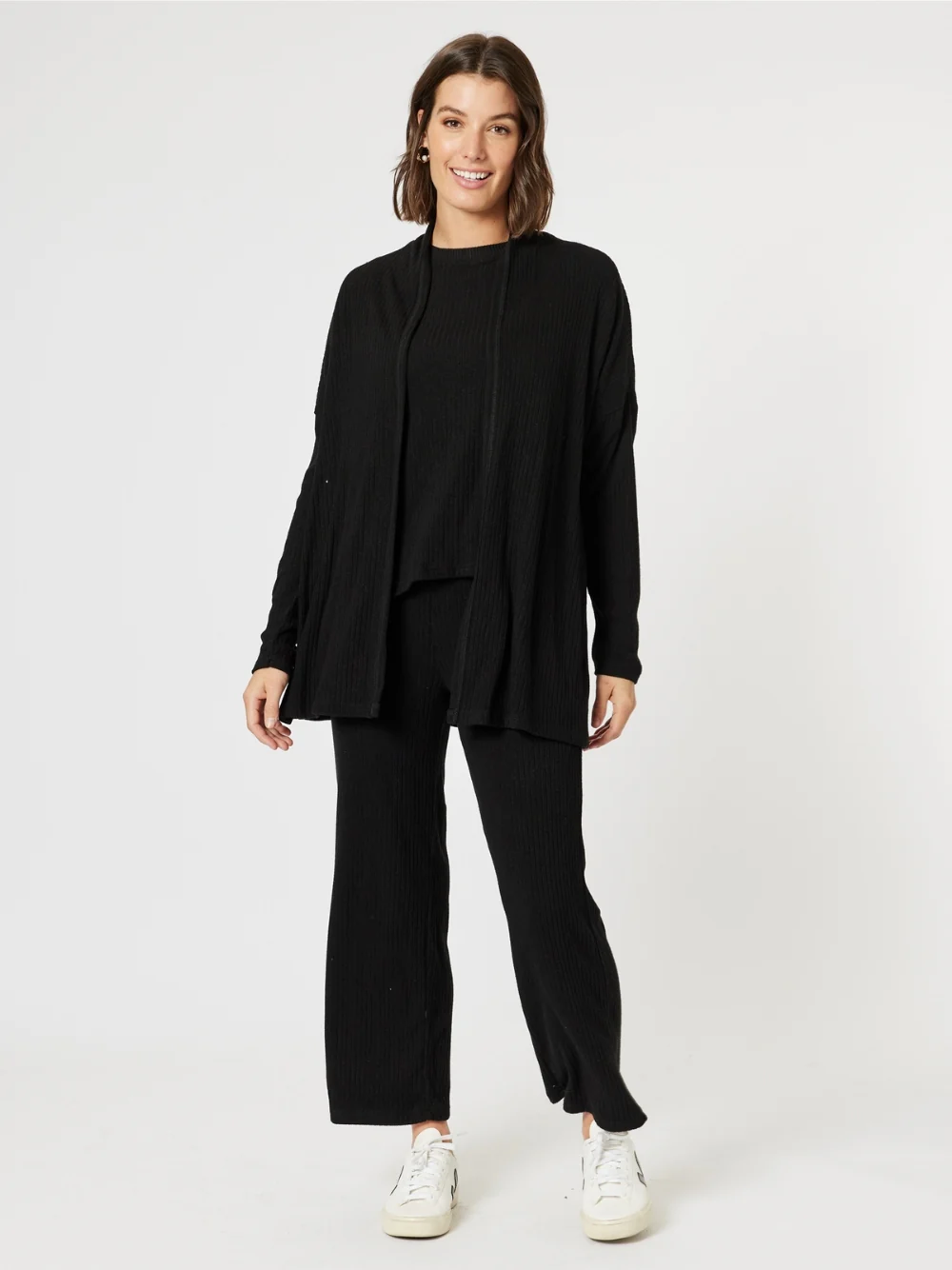 Ribbed Lounge Top - Black