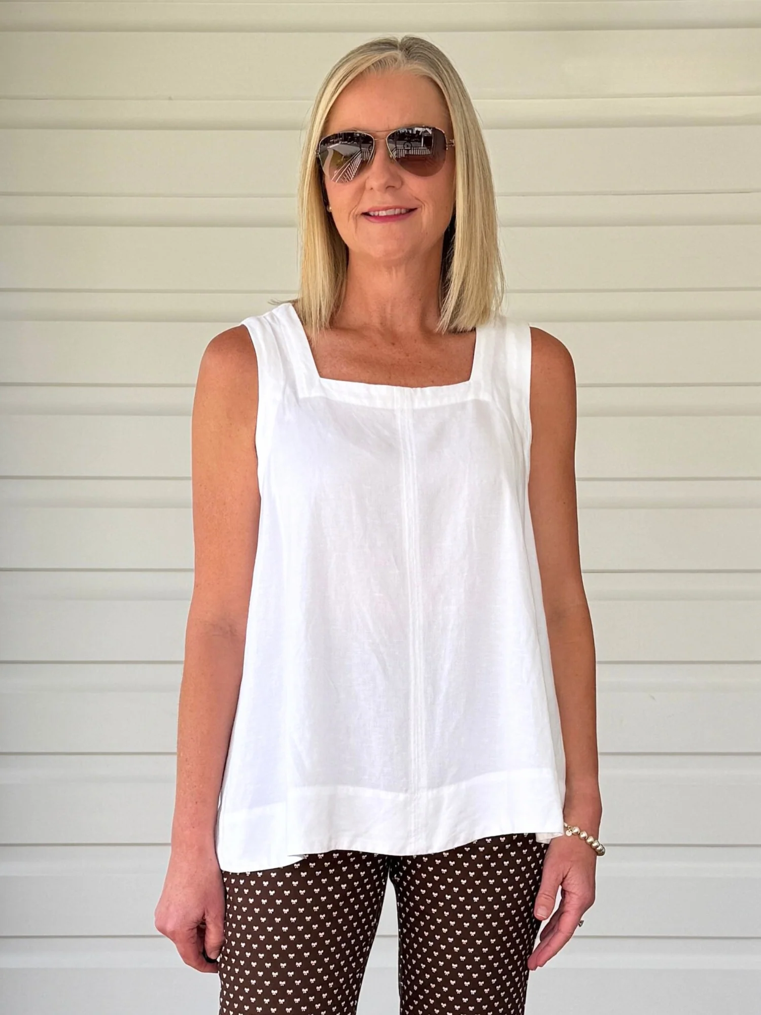 Miley Lino Cami - White