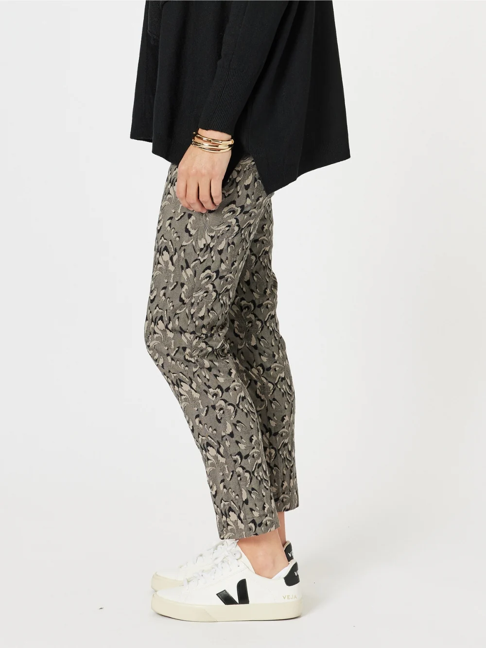Muse Floral Print Pant - Granite