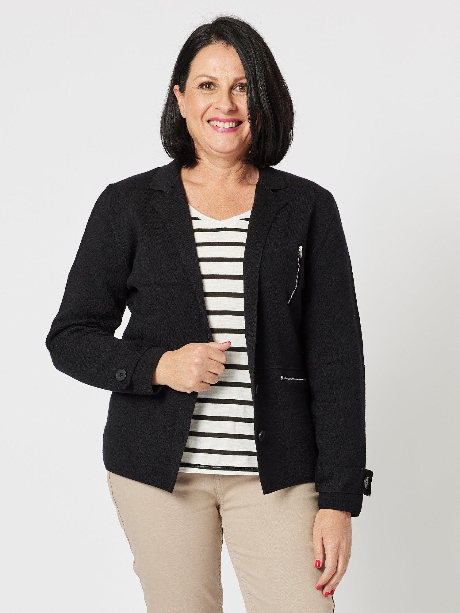 V-Neck Stripe T-Shirt - White/Black