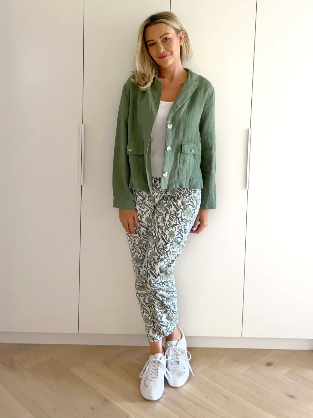 Leaf Print Pant - Khaki