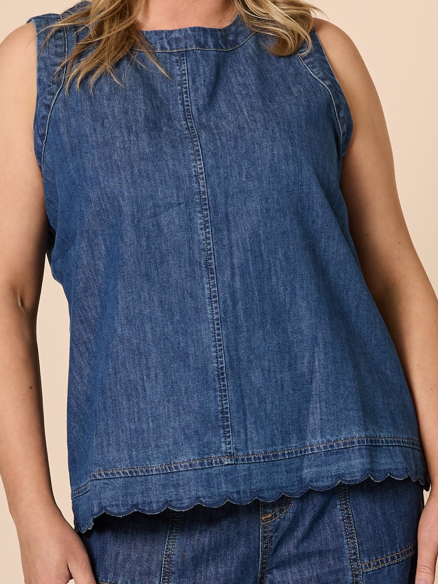 Charli Reversible Button Up Denim Top - Denim