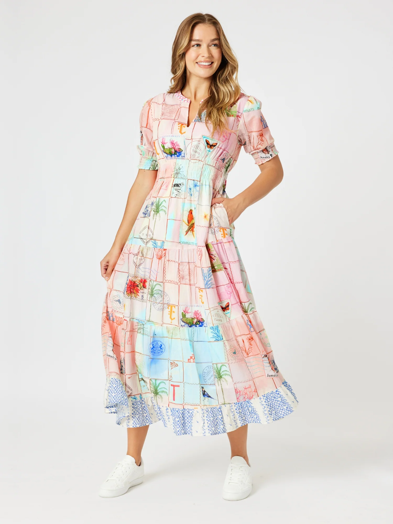 Capri Print Maxi Dress - Pastel Multi